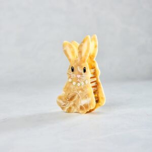 Ivory Combo - Hand Painted Bunny Claw Hair Clip - Solar Eclipse