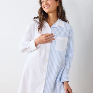 Weekend Stripes - Everyday Button Down - Blue Skies