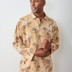 Bagheera - Men's Lightweight Flannel Long PJ Set - Tobacco