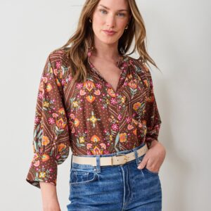 Floral Bandana - Fayette Blouse - Tanned Copper