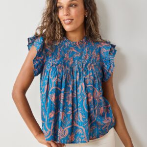Etched Vine - When In Doubt Blouse - Turquoise Blush