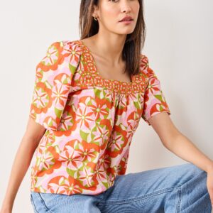 Flower Hour - Tara Blouse - Lava Lamp