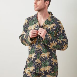 Bagheera - Men's Lightweight Flannel Long PJ Set - Ink