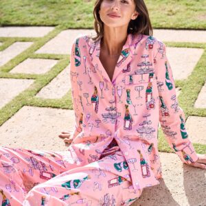 Champagne Tower - Long PJ Set - Peach Fizz