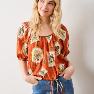 Birds of India - Piper Blouse - Copper