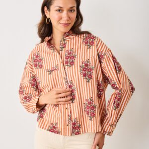 Wildflower Stripes - Mabel Blouse - Ivory Wine