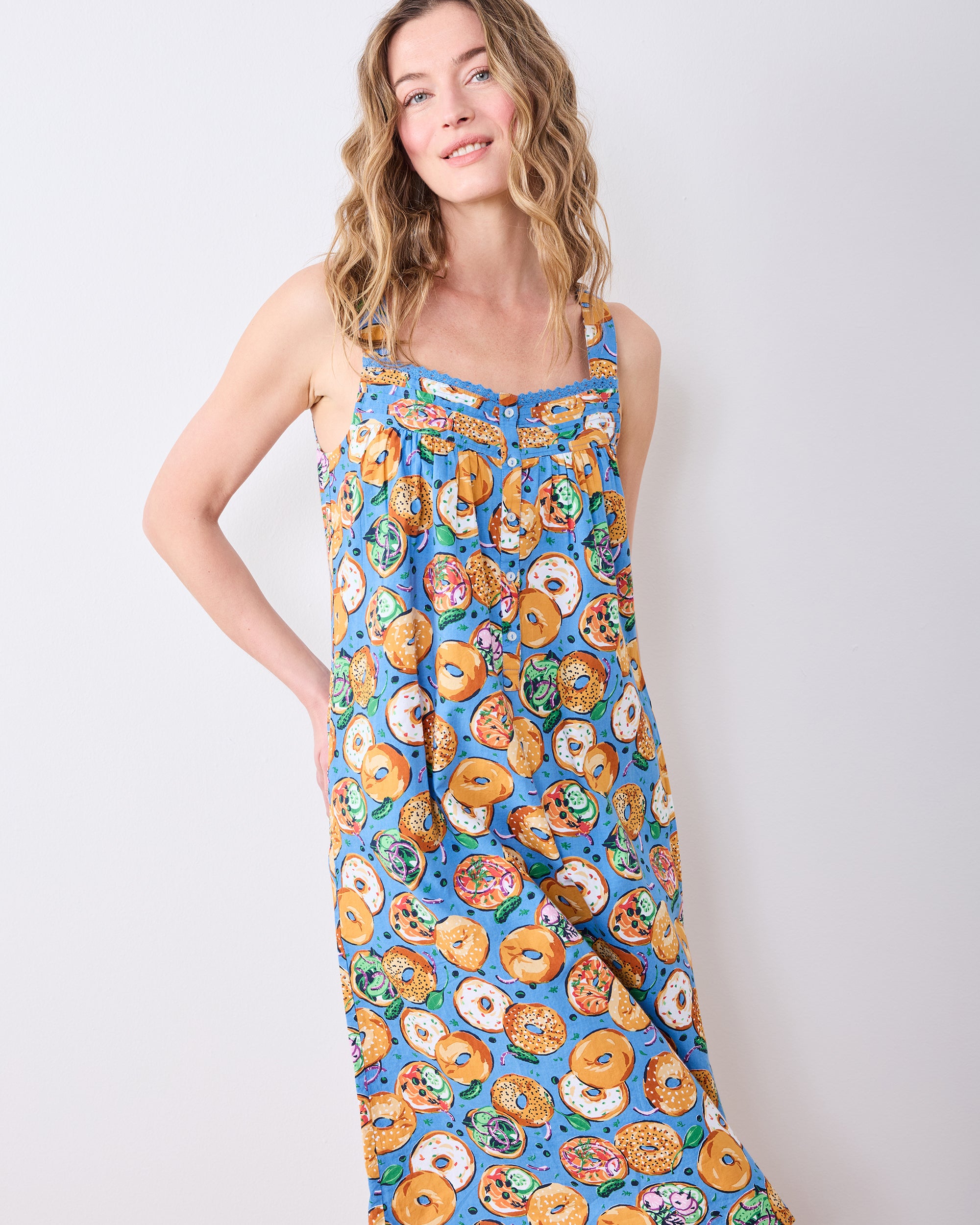 Bagels & Schmear - Back To Bed Nightgown - Brunch Blues - Image 2