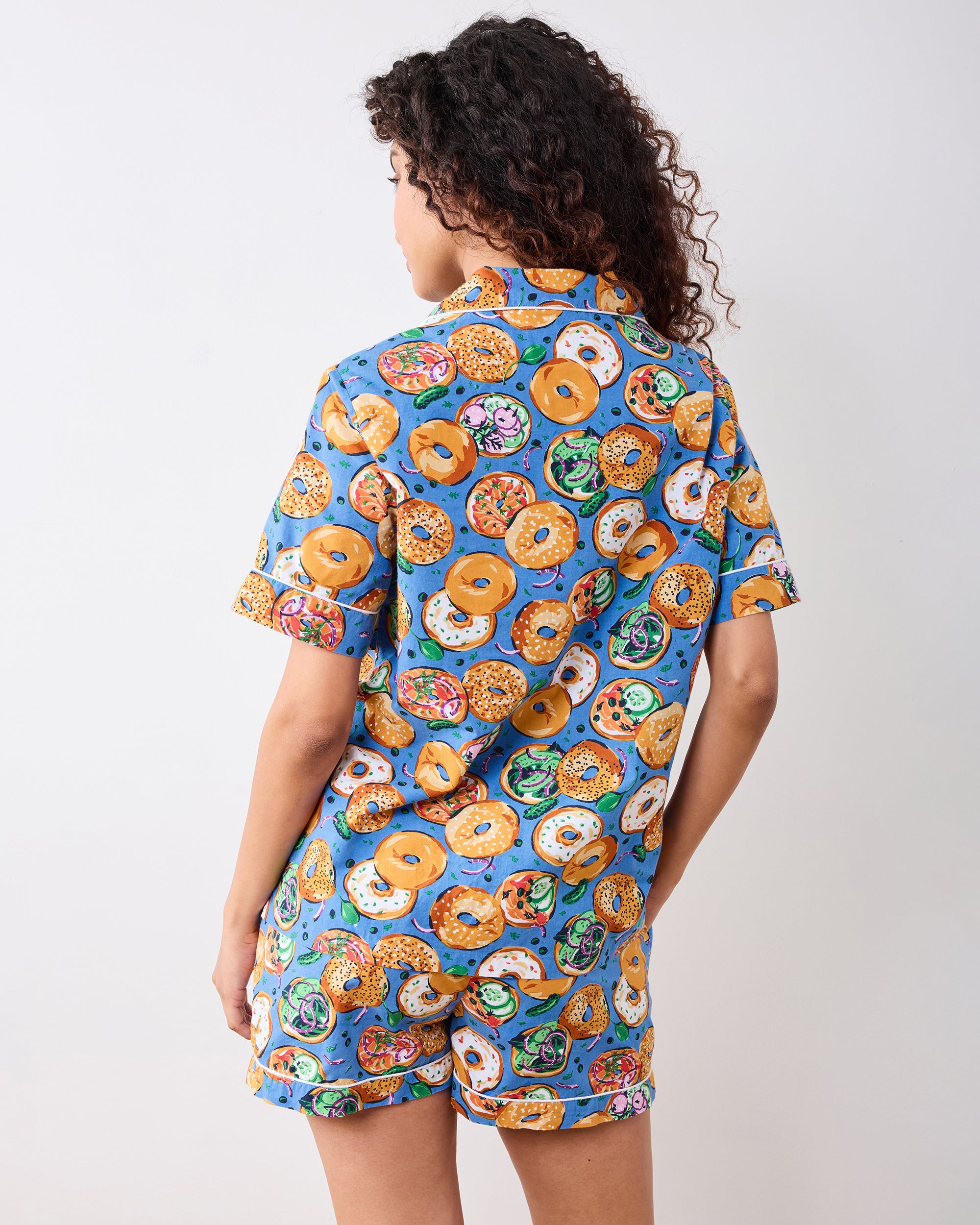 Bagels & Schmear - Short PJ Set - Brunch Blues - Image 5