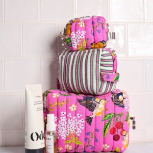 Bird & Blossom - Three's Best Pouch Set - Fuchsia Berry