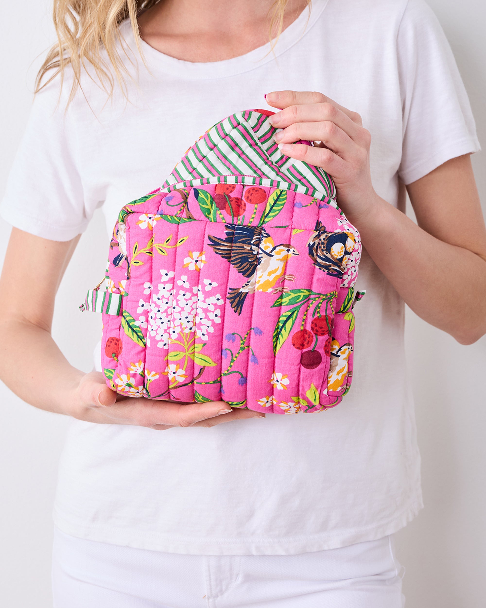 Bird & Blossom - Three's Best Pouch Set - Fuchsia Berry - Image 4