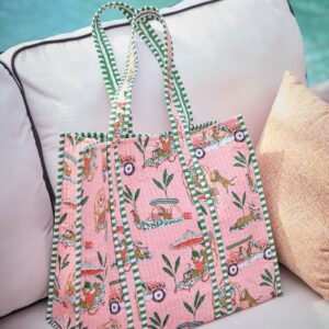 Cabana Cats - The Traveler Tote - Peach Daiquiri