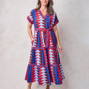 Canyon Geo - Harbour Dress - Arizona Blue