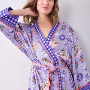 Fancy Dogs - Eco Satin Robe - Lavender Glaze
