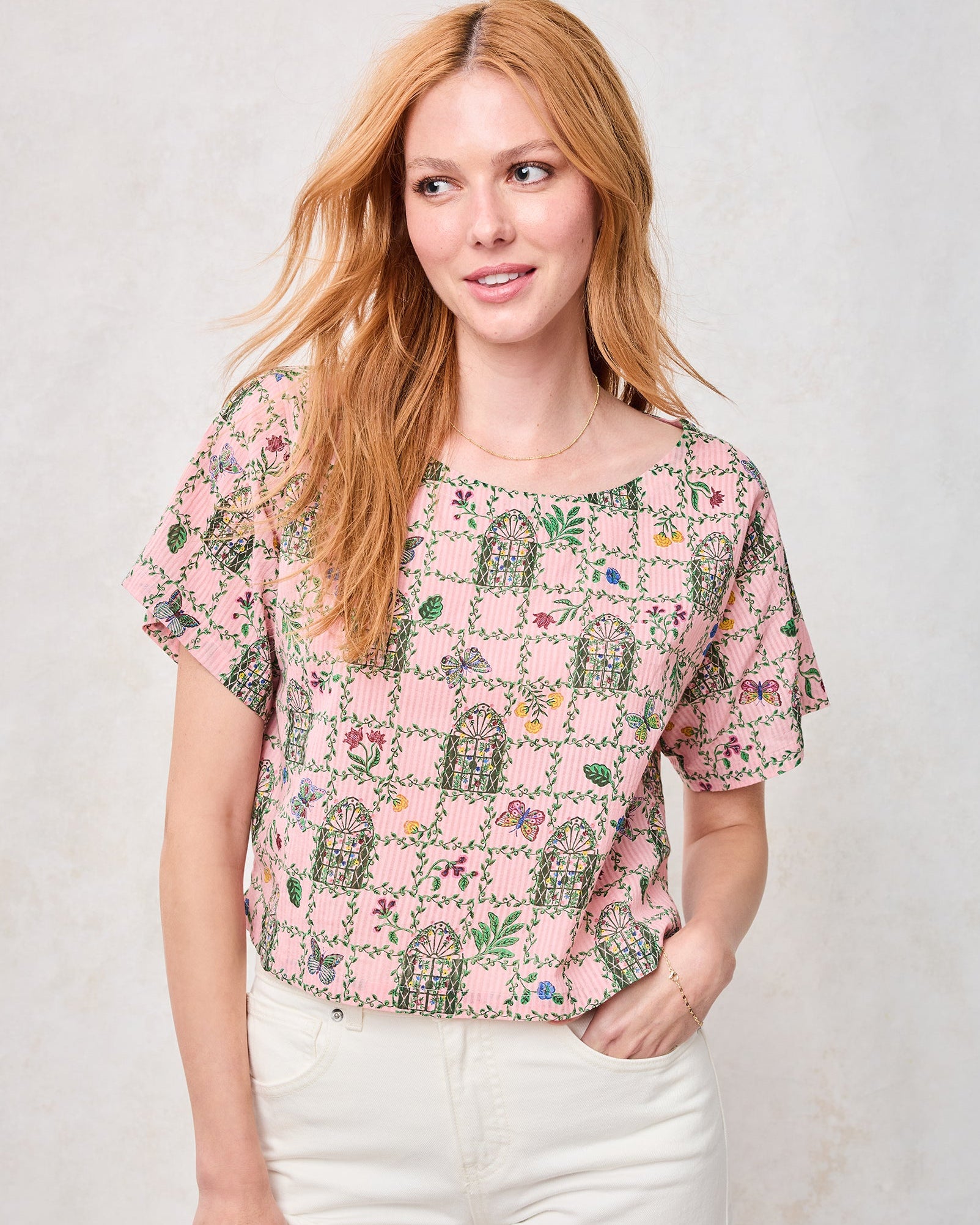Gilded Greenhouse - Carry On Cropped Top - Pink Muse - Image 2
