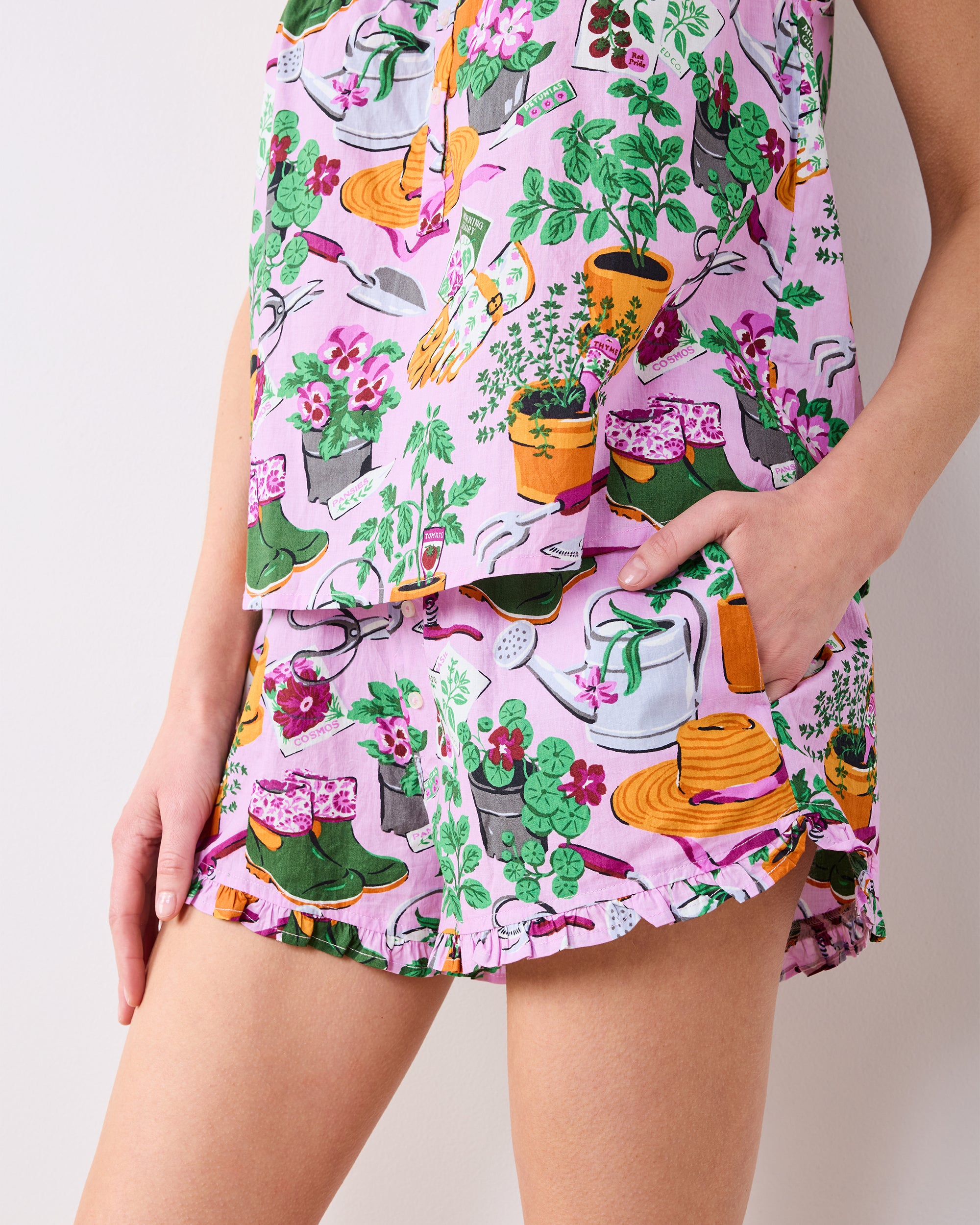 Green Thumb - Back to Bed Short Set - Pink Cosmos - Image 3