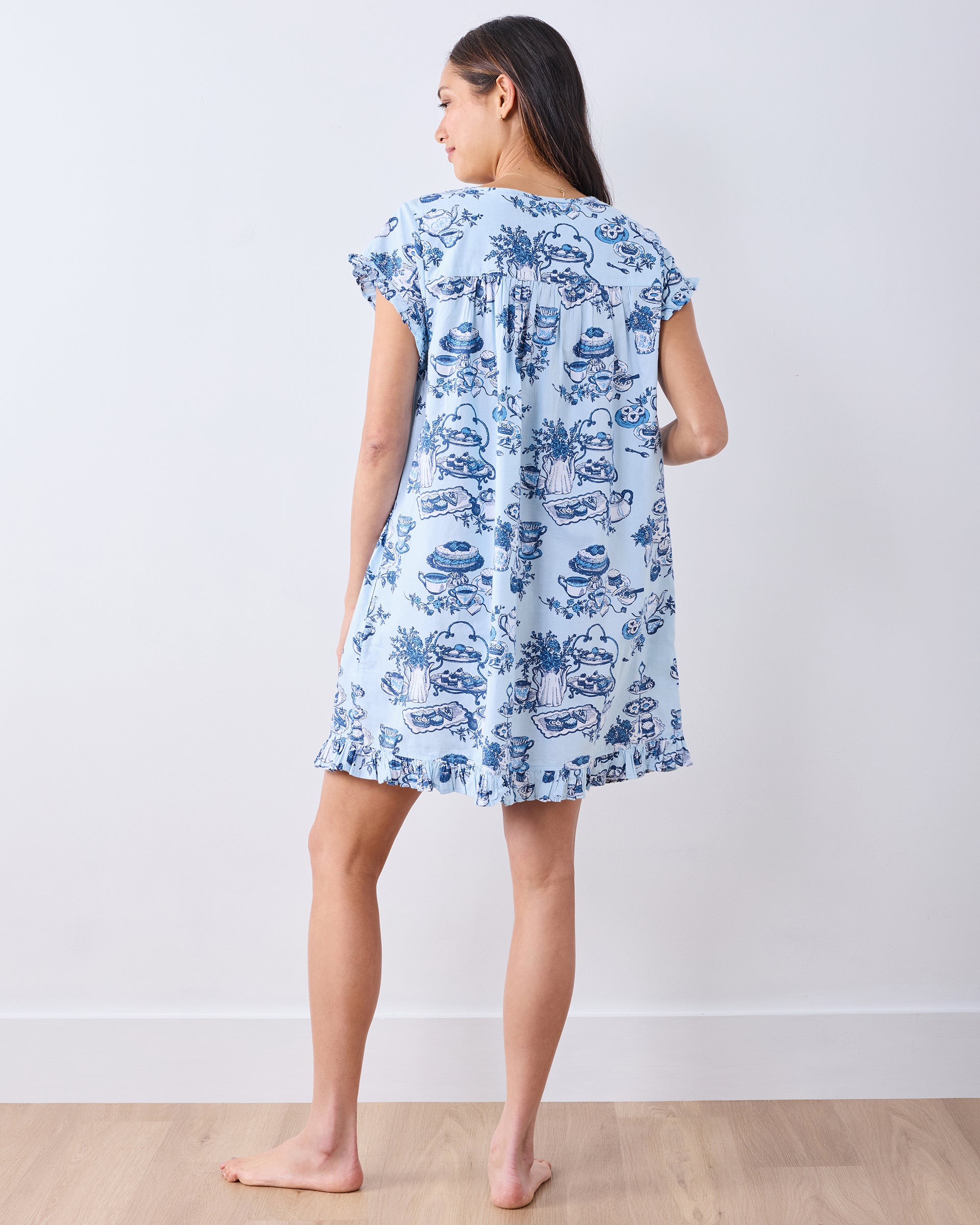 High Tea Toile - Pintuck Nightgown - Notting Hill Blue - Image 2