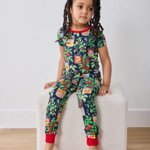 Kitchen Garden - Kids Organic Pima Short Sleeve PJ Set - Navy