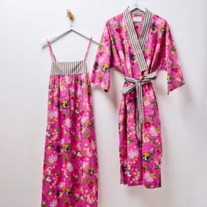Bird & Blossom - Robe & Daydream Nightgown Bundle - Fuchsia Berry