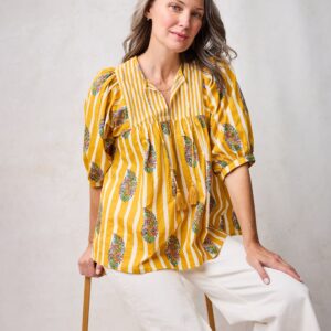 Paisley Petals - Greta Blouse - Chamomile Glow