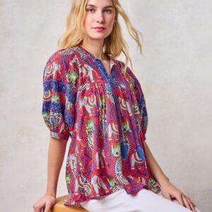 Palace Paisley - Greta Blouse - Paprika