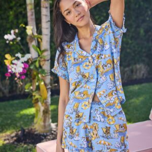 Palm Royale Pooches - Eco Satin Ruffle Set - Cerulean Splash