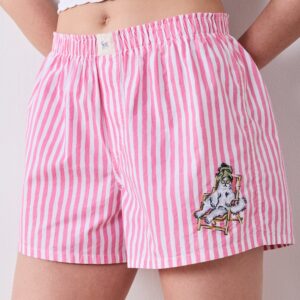 Spa Day Stripes - Boyfriend Boxer - Pink Polish