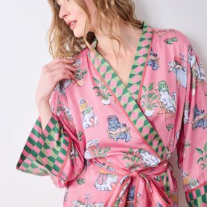 Spa Day - Eco Satin Robe - Pink Polish