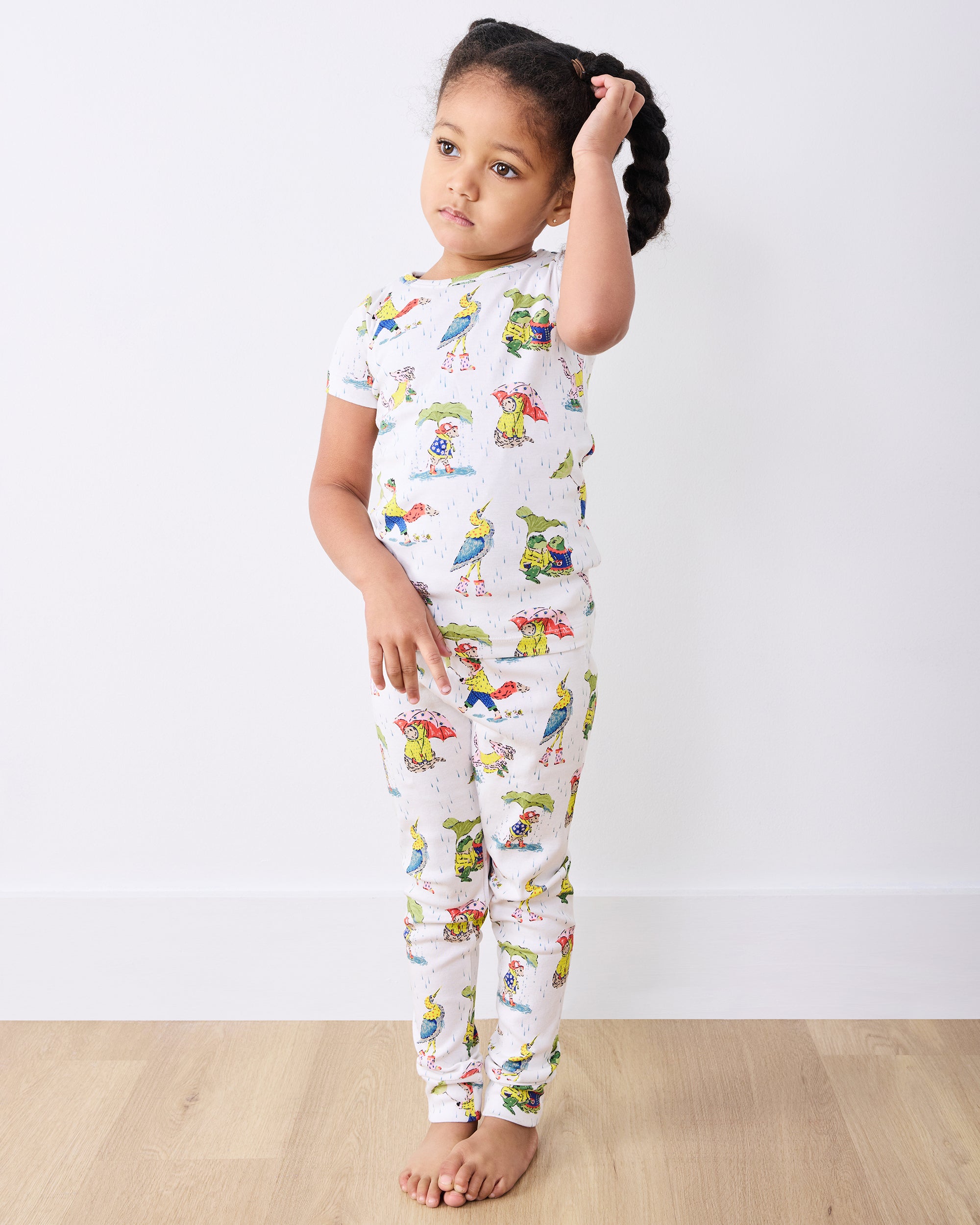 Spring Showers - Kids Short Sleeve PJ Set - Rain Cloud - Image 2