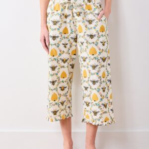 Sweet Bee - Ruffle Cropped Pants - Cream