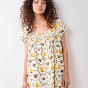 Sweet Bee - Pintuck Nightgown - Cream