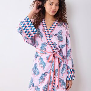 Tiger Queen - Eco Satin Robe - Blush & Bashful