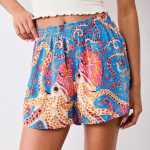 Octopus Isle - Eco Satin Boyfriend Boxer - Ocean Eyes