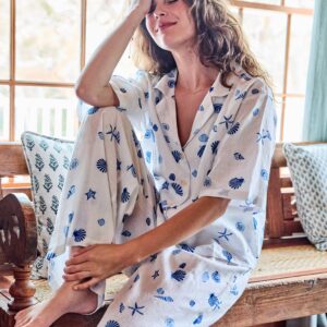 Scattered Shells - Linen Wildest Dreams Set - Blue Cloud