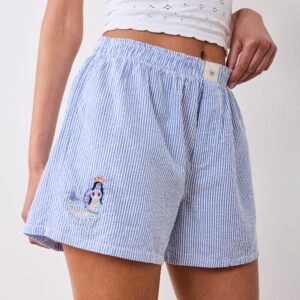 Triton Stripes - Seersucker Boyfriend Boxer - Sea Spray