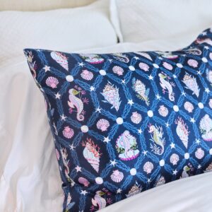 Underwater Enchantment - Eco Satin Pillowcase - Navy