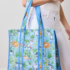 Must Love Cats - The Traveler Tote - Cornflower