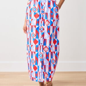 Underwater Mosaic - Escape Skirt - Retro Red