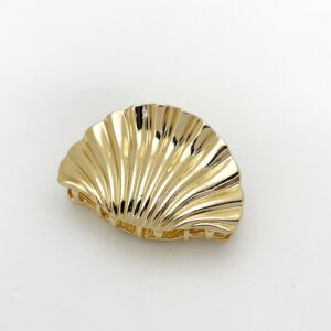 Gold - Gold Shell Hair Claw Clip - LadyJuneAccessories