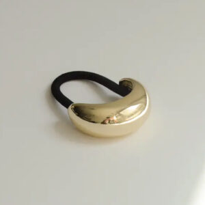 Gold - Narrow Crescent Metal Cuff Hair Tie - Nar'Sha