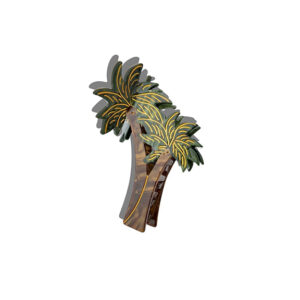 Green Combo - Hand Painted Palm Trees Claw Hair Clip - Solar Eclipse