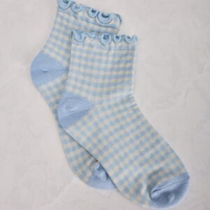 Blue Check - Gingham Anklet Sock - Infinity Classics