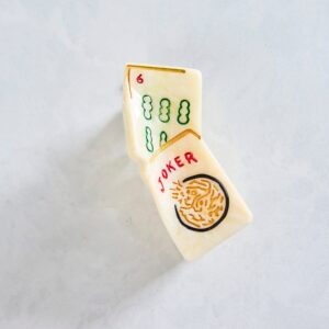 Ivory - Hand Painted Mini Mahjong Clip - Solar Eclipse