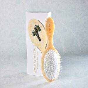 Ivory Combo - Hand Painted Palm Trees Amazing Hair Brush - Solar Eclipse