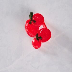 Red - Hand Painted Cherry Tomatoes Claw Hair - Solar Eclipse