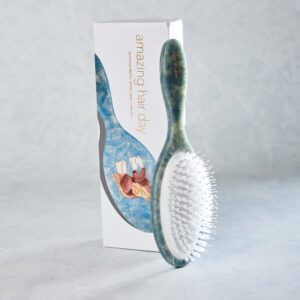 Blue Combo - Hand Painted Horse Amazing Hair Day Brush - Solar Eclipse