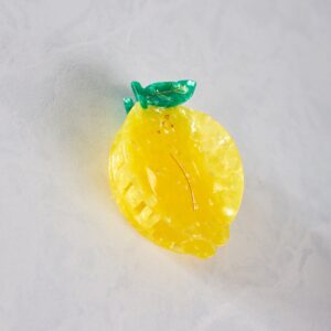 Yellow - Hand Painted Lemon Fruit Claw Hair Clip - Solar Eclipse