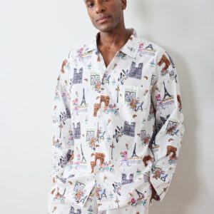 Paris Getaway - Men's Long PJ Set - Cloud