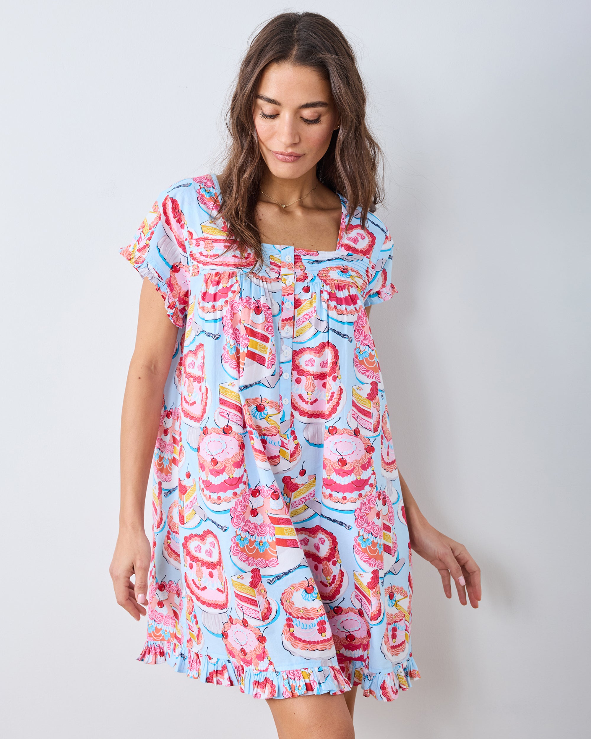 Vintage Cakes - Pintuck Nightgown - Blue Buttercream - Image 2